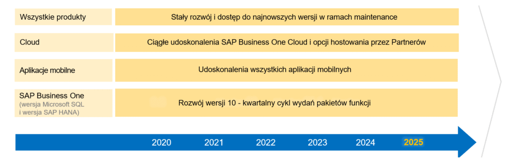 Mapa rozwoju SAP Business One 2021