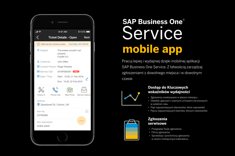 Mobilna aplikacja SAP Business One Service