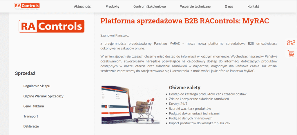 Platforma B2B w branży automatyki przemysłowej