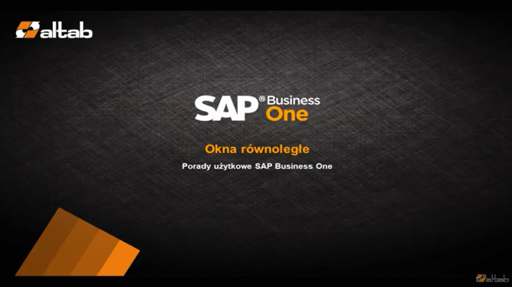 Praca z oknami równoległymi w SAP Business One