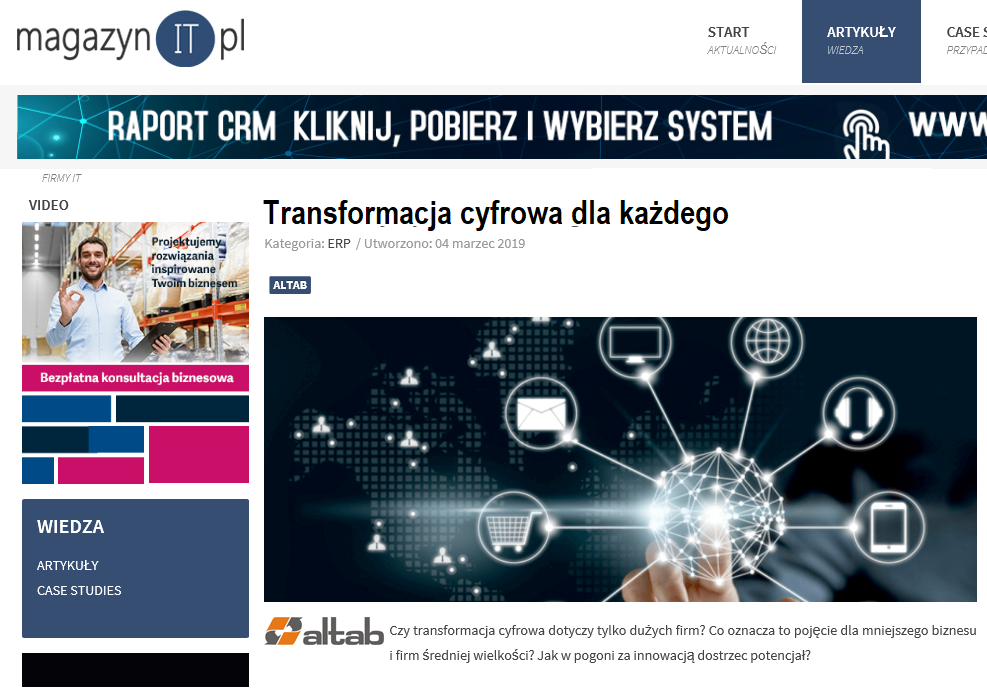 Altab w MagazynieIT.pl: Transformacja cyfrowa dla każdego